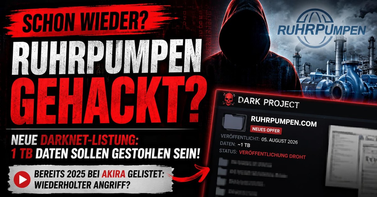 Ruhrpumpen gehackt? „VoidCrypt“ behauptet Diebstahl von rund 1 TB Unternehmensdaten